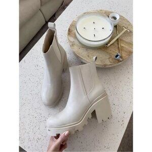 NEW Steve Madden Roxie Chelsea Heel Boot 11 Bone Leather Chunky Lug Sole